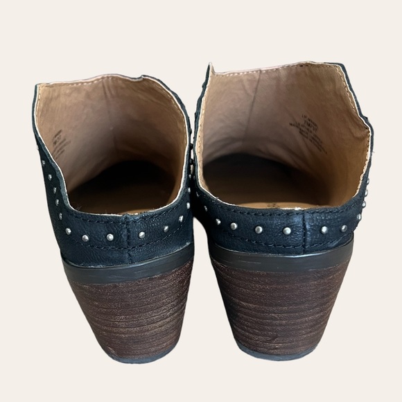 Lucky Brand Mabri Leather Mules Black Studded - Picture 3 of 8